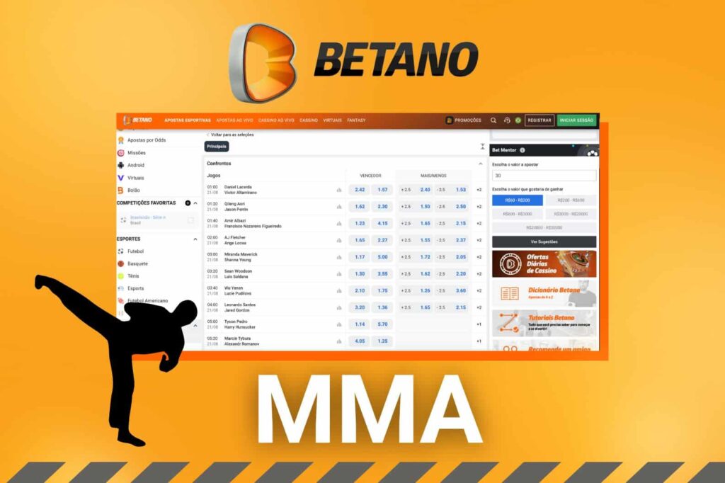 Informações para apostas esportivas de MMA na plataforma Betano Brasil