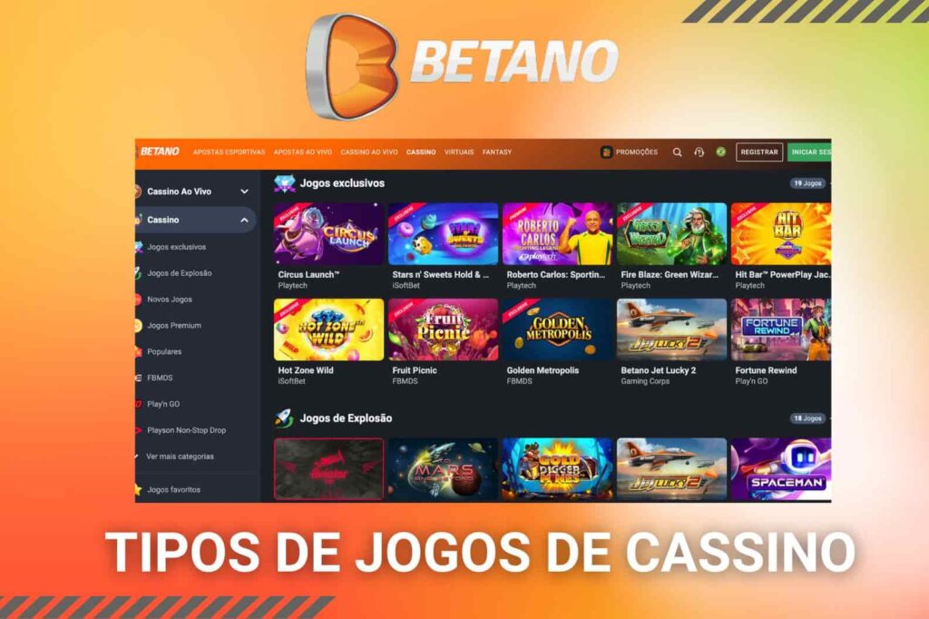 Betano Brasil quais tipos de jogos são encontrados na seção de cassino da plataforma
